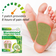 SEFUDUN Wormwood Ginger Detox Foot Patches, 16pcs
