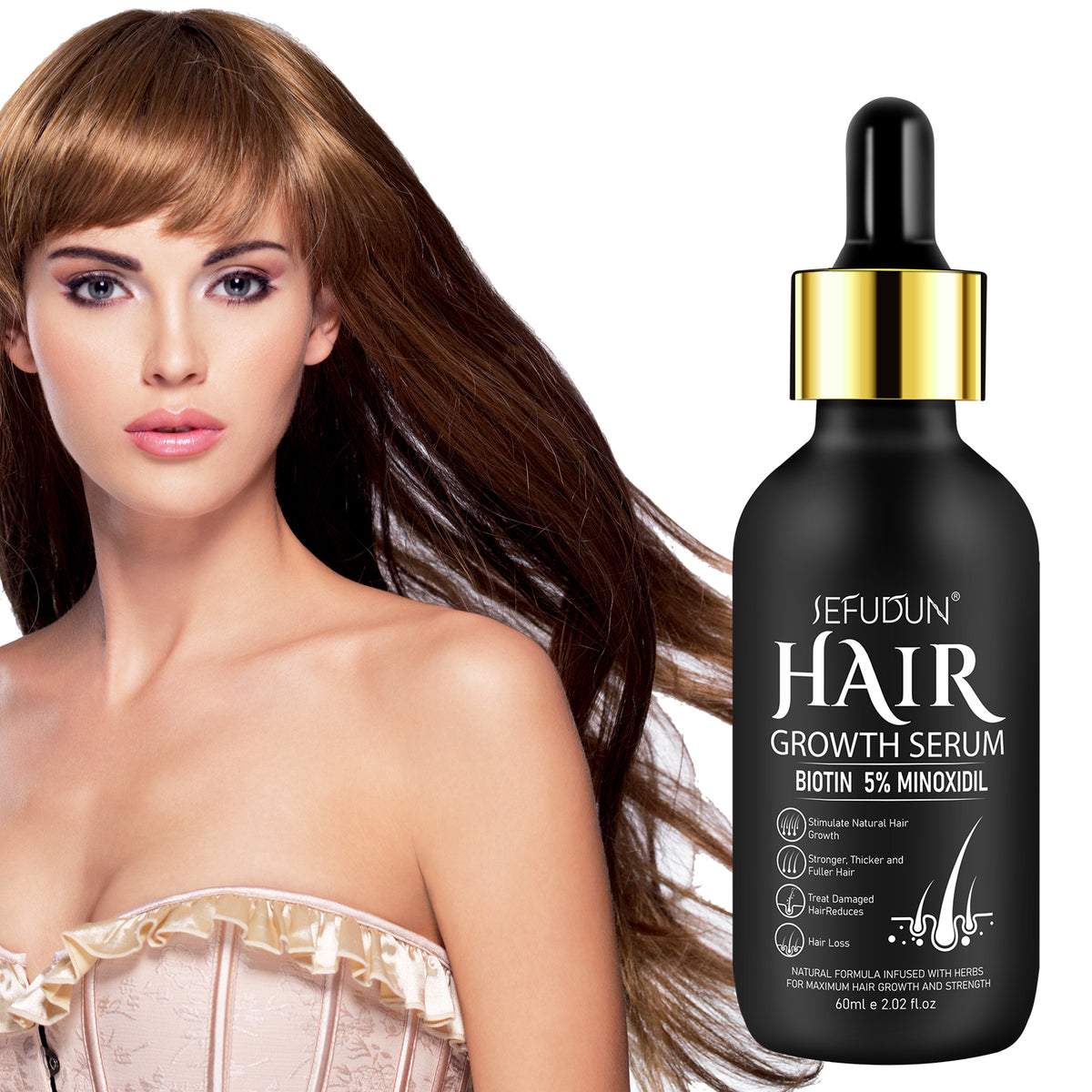 SEFUDUN Hair Growth Serum + Derma Roller Kit