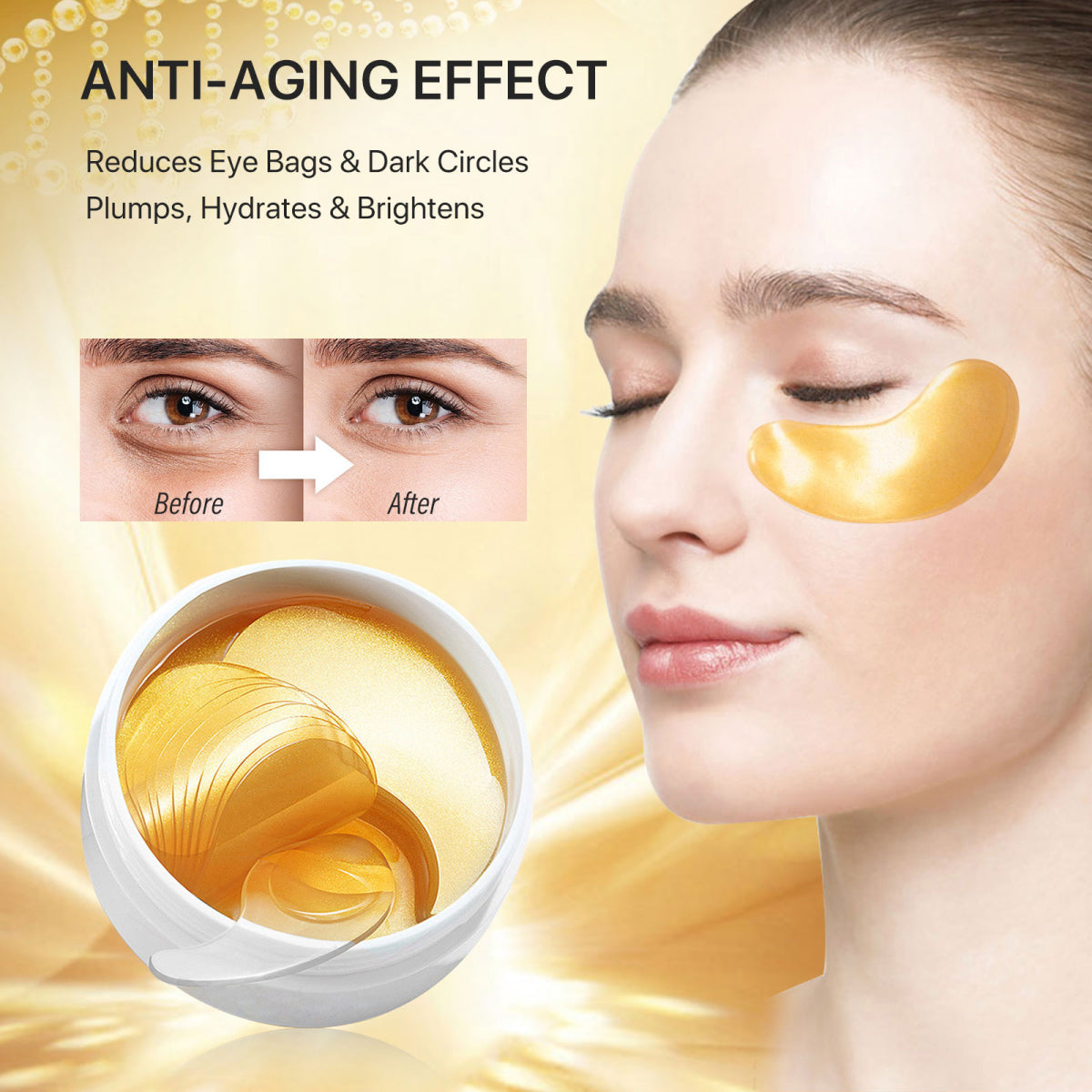 Aliver Hydrogel Under Eye Patches Mask Pads for Dark Circles Bags