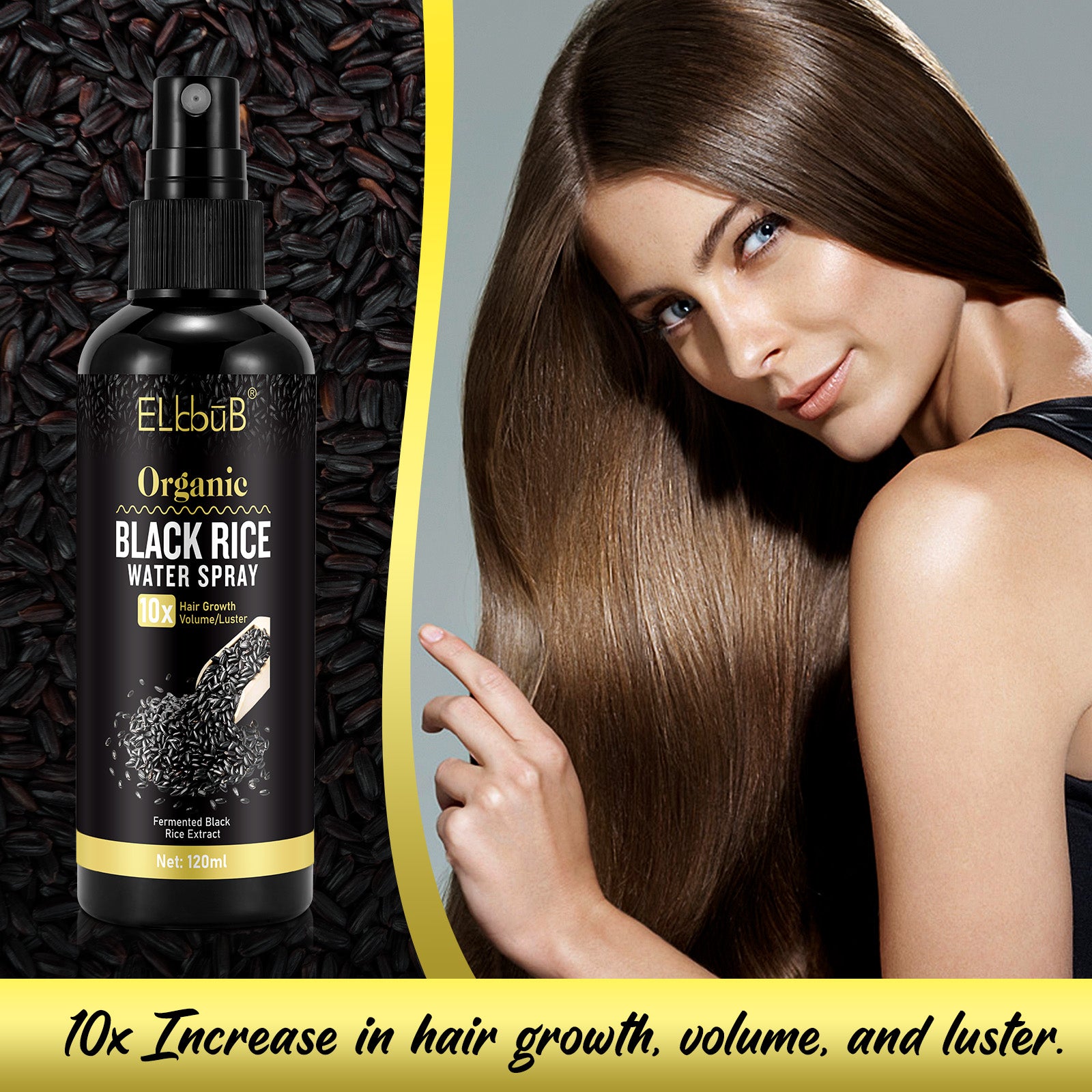 ELBBUB Organic Black Rice Water Spray, 120ml