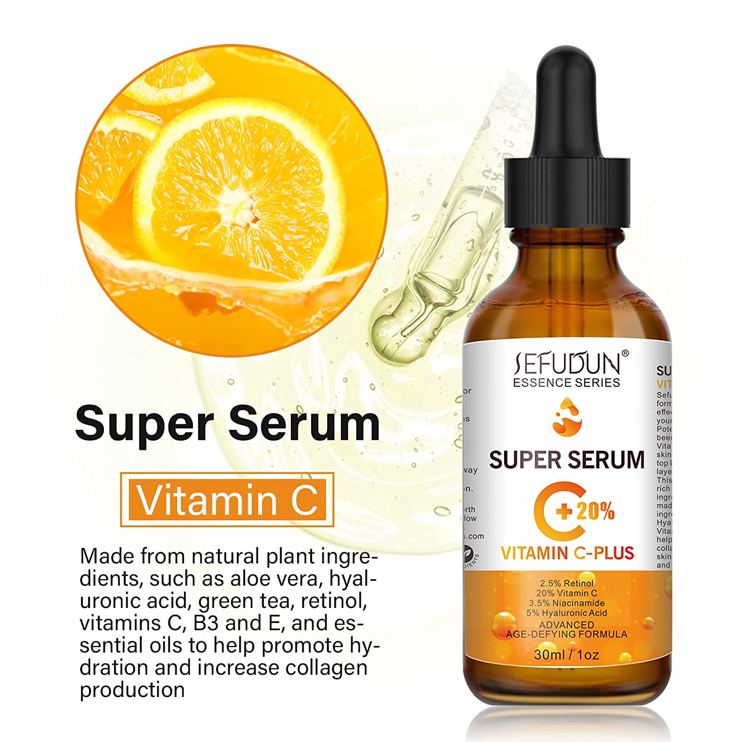 Sefudun 20% Vitamin C Face Serum, 30ml