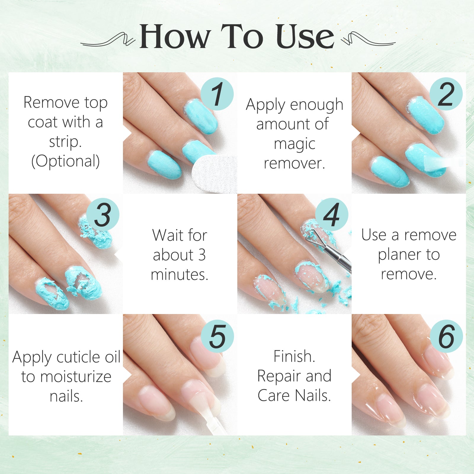 Reviglam Gel Nail Polish Remover and Cuticle Oil Manicure Kit Soak Off Fast Moisturizer Instant Nails Strength Easy to Use