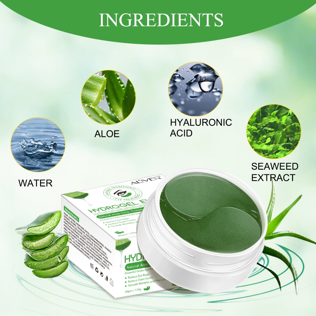 Aliver Aloe Vera Gel Under Eye Patches Mask for Remove Puffiness Dark Circles