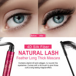 ELAIMEI Black 4D Silk Fiber Eyelash Mascara, Waterproof Makeup 10ml