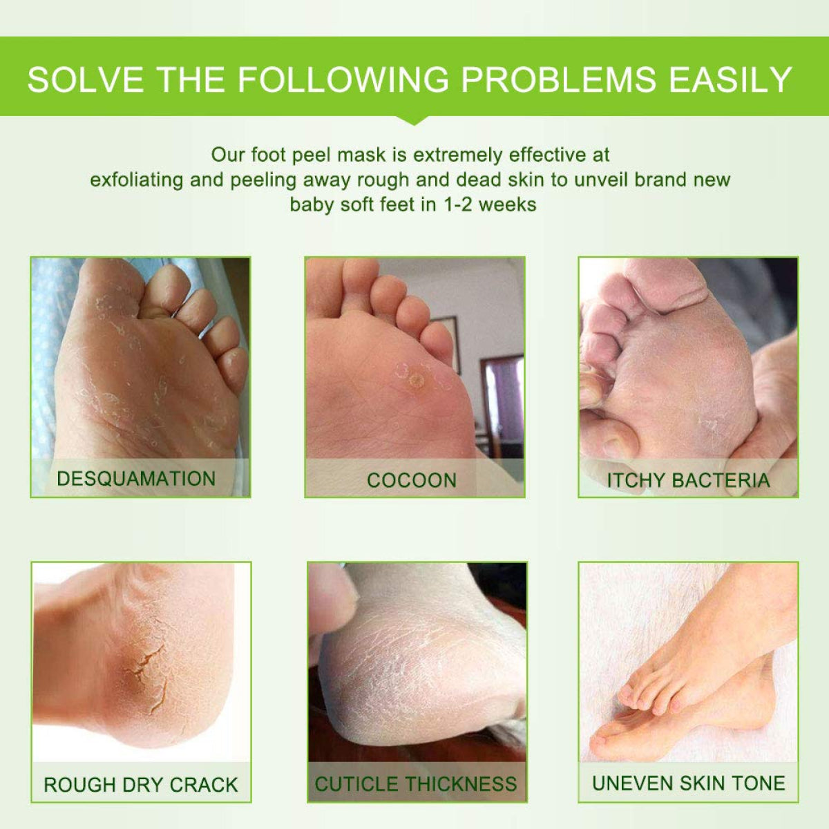 Aliver Cucumber Soft Foot Peel Mask for Feet Dead Skin Remover