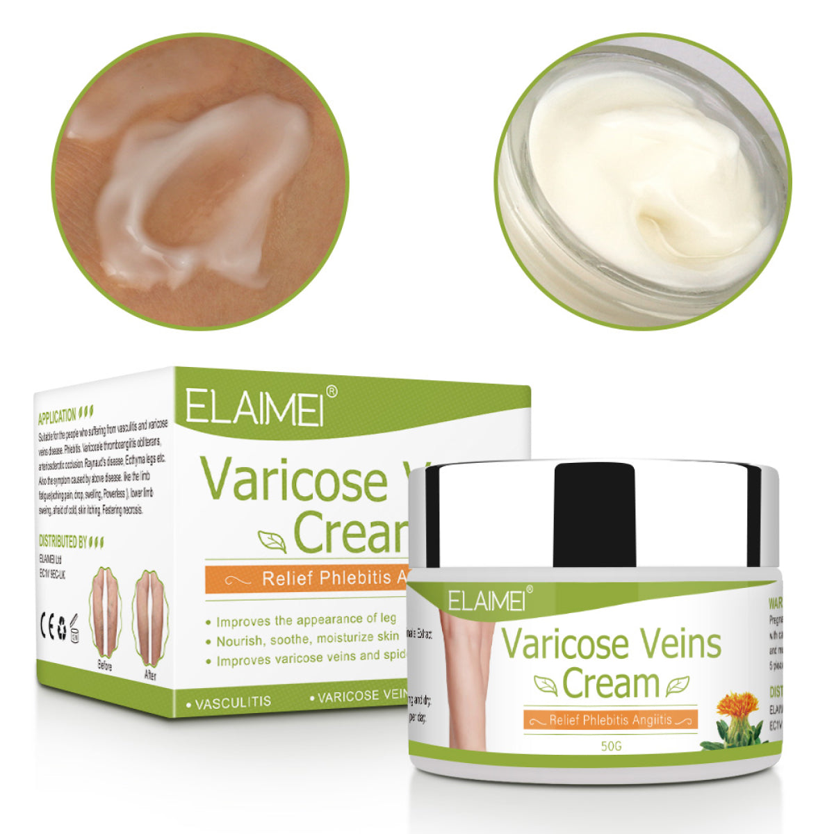 ELAIMEI Anti Varicose Veins Cream for Legs, 50g