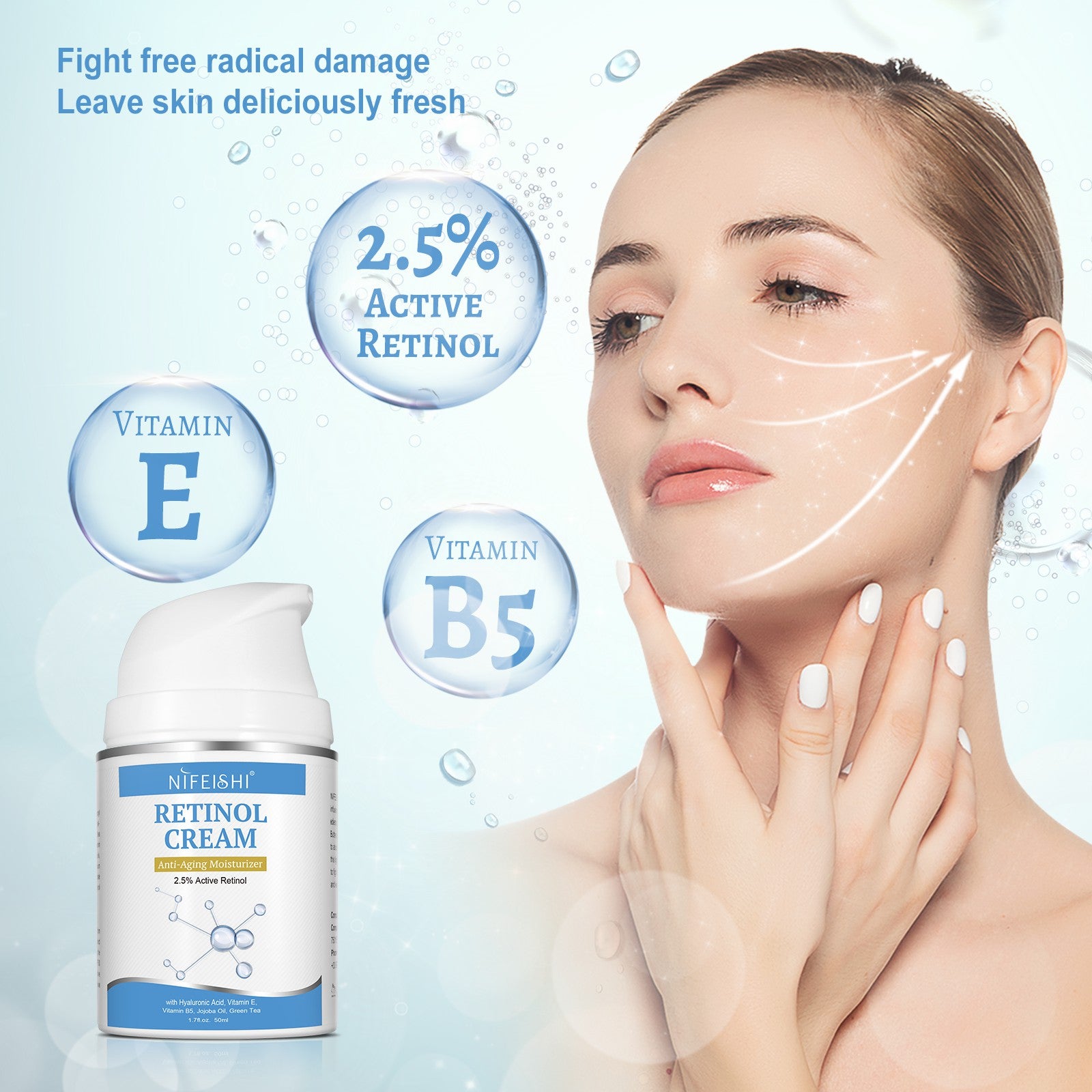 NIFEISHI 2.5% Retinol Face Cream, 50ml