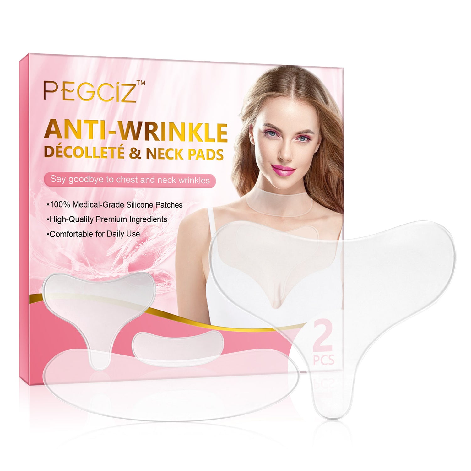 PEGCIZ Anti Wrinkle Decollete & Neck Pads, pack of 2pcs