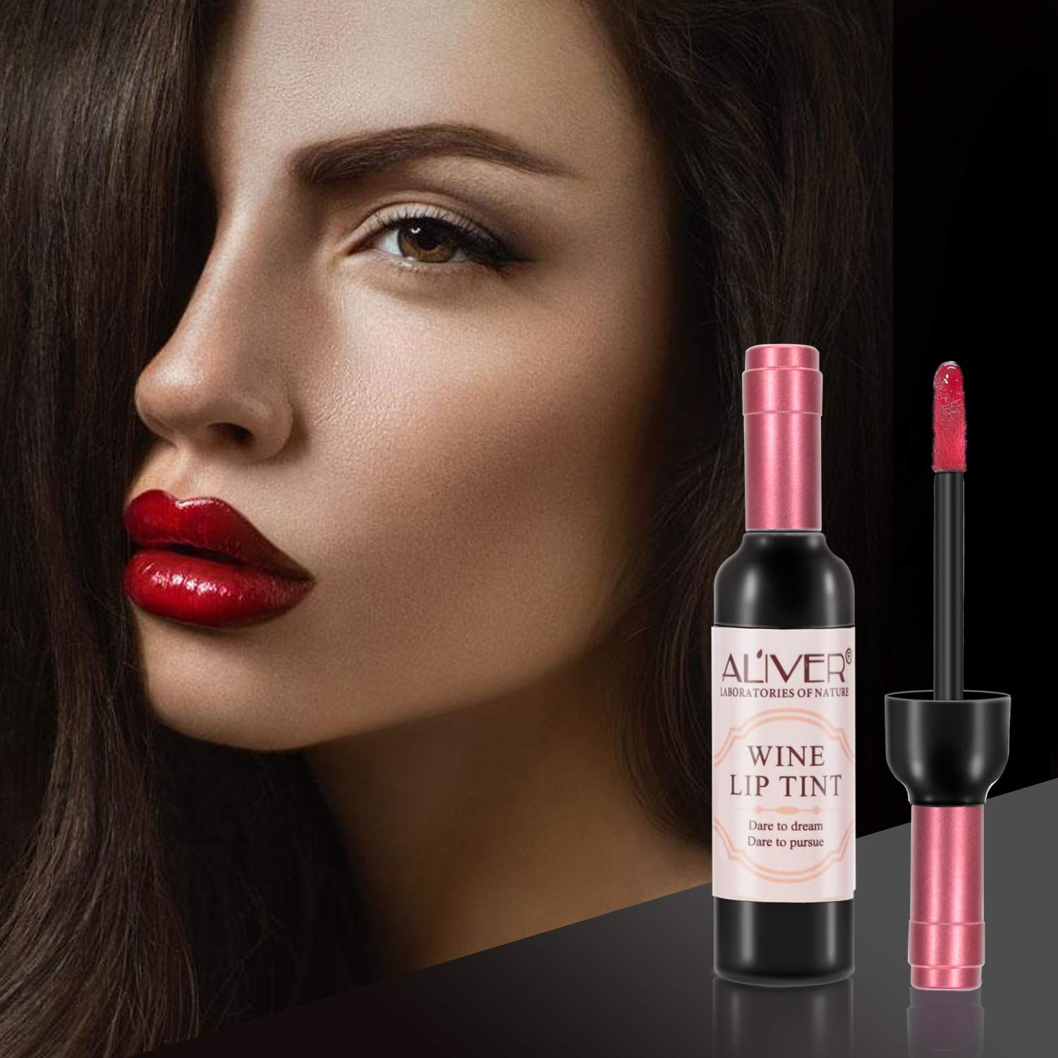 Aliver Lip Tint Gloss Wine Bottle Style Stain Lipstick 6 Colors Set