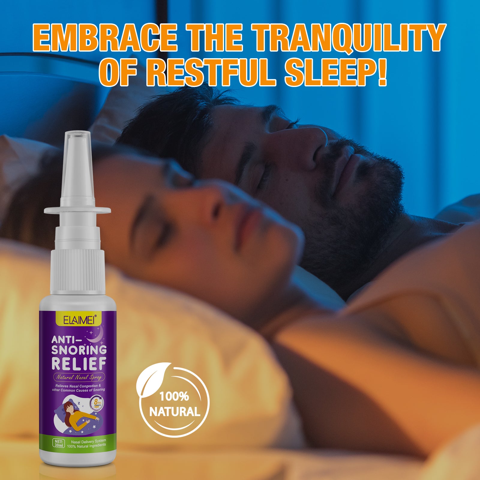 ELAIMEI Natural Anti Snoring Nasal Spray, 30ml