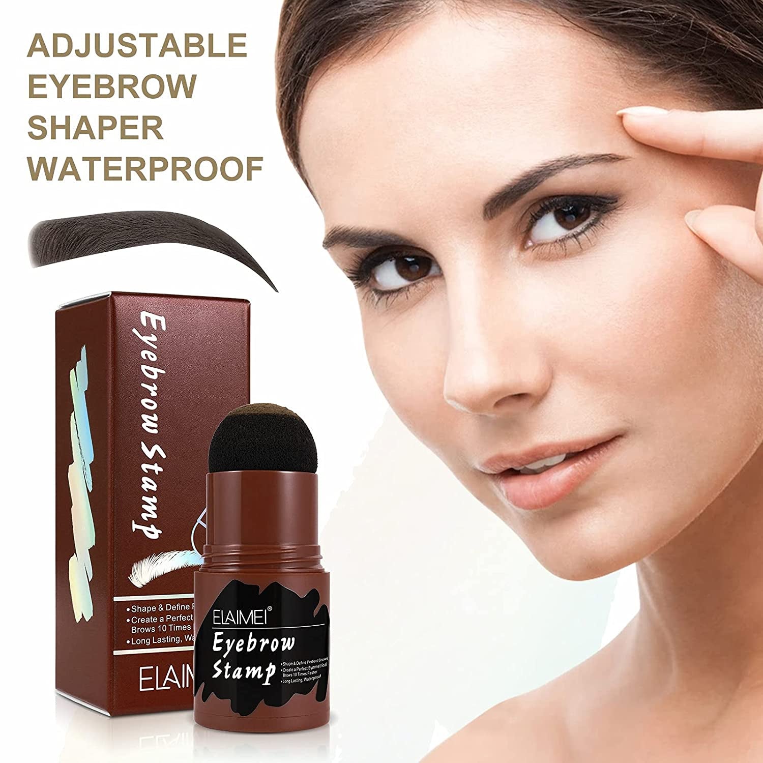 ELAIMEI Dark Brown Eyebrow Stencil Kit