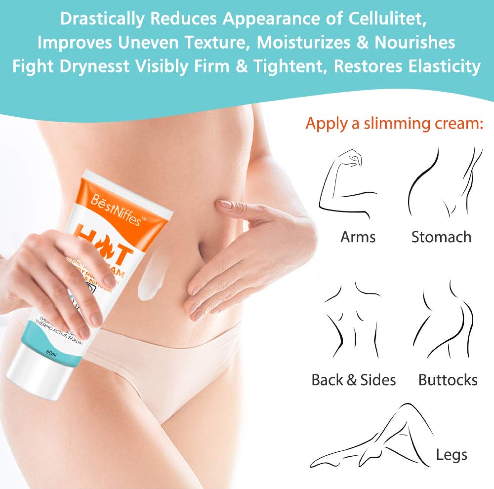 BESTNIFFES Hot Slimming Cream, 60ml