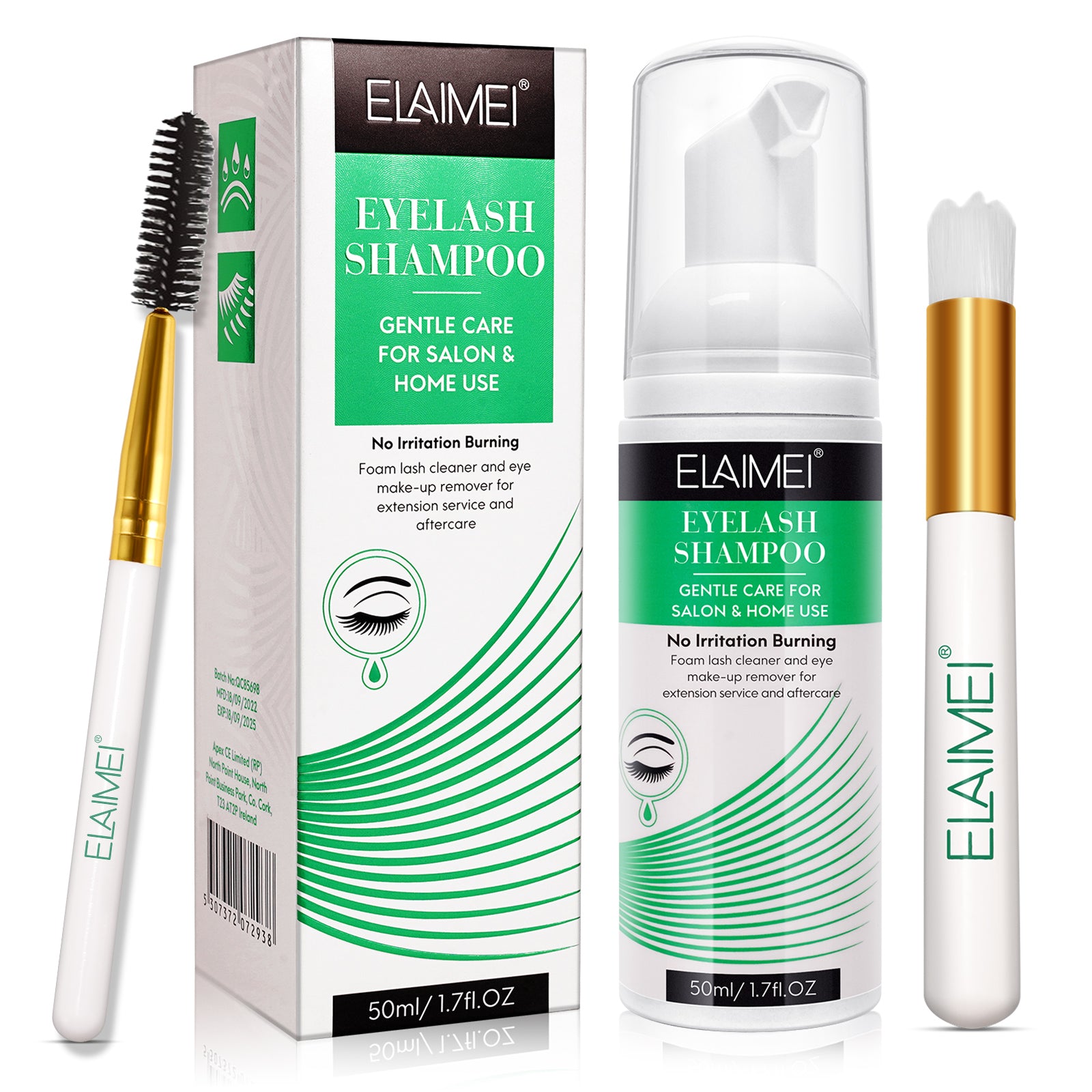 ELAIMEI Eyelash Extension Shampoo Kit, 50ml