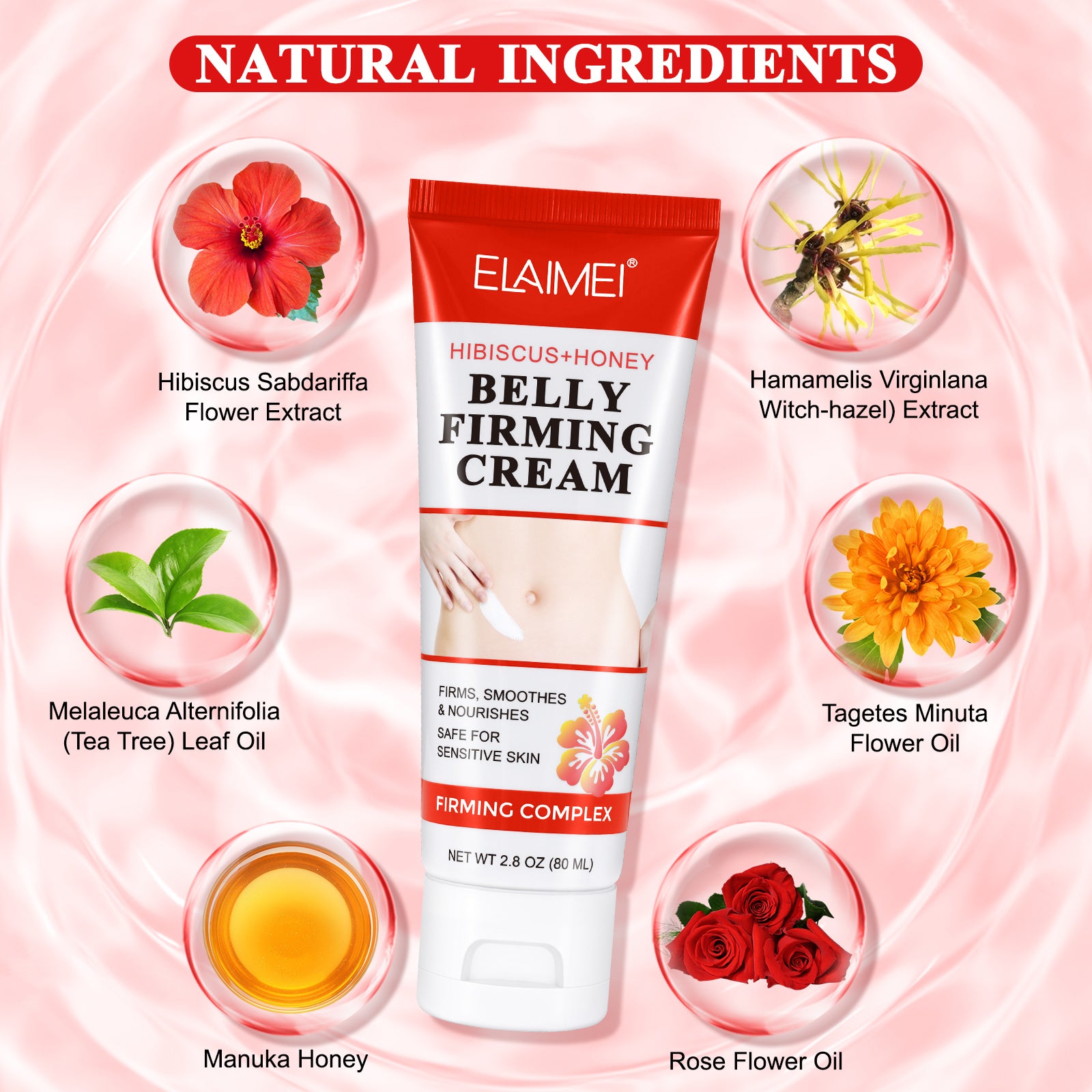 ELAIMEI Hibiscus & Honey Belly Firming Cream, 80ml