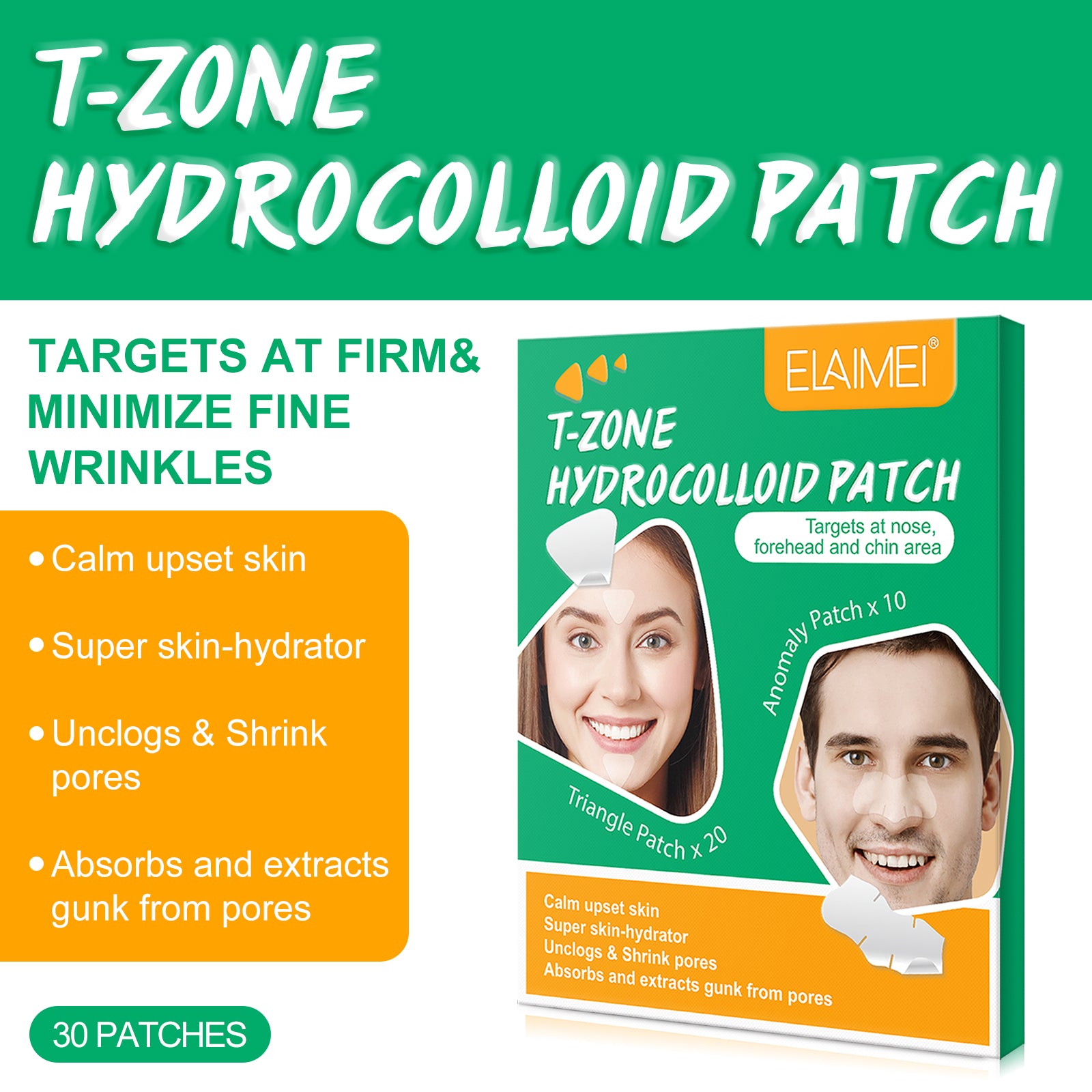 ELAIMEI T-Zone Hydrocolloid Nose Patches