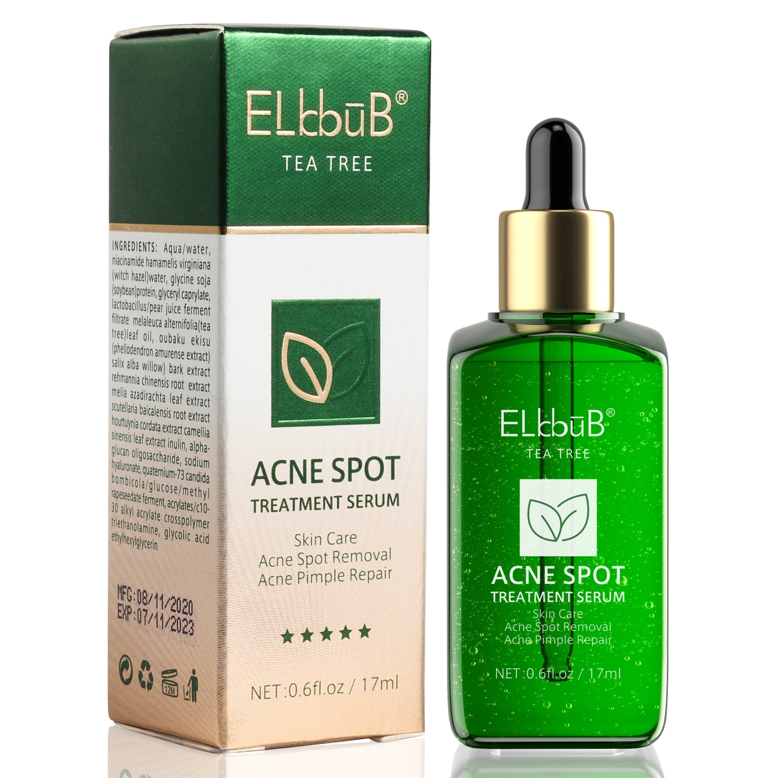 ELBBUB Acne Spot Treatment Serum, Tea Tree, 17ml